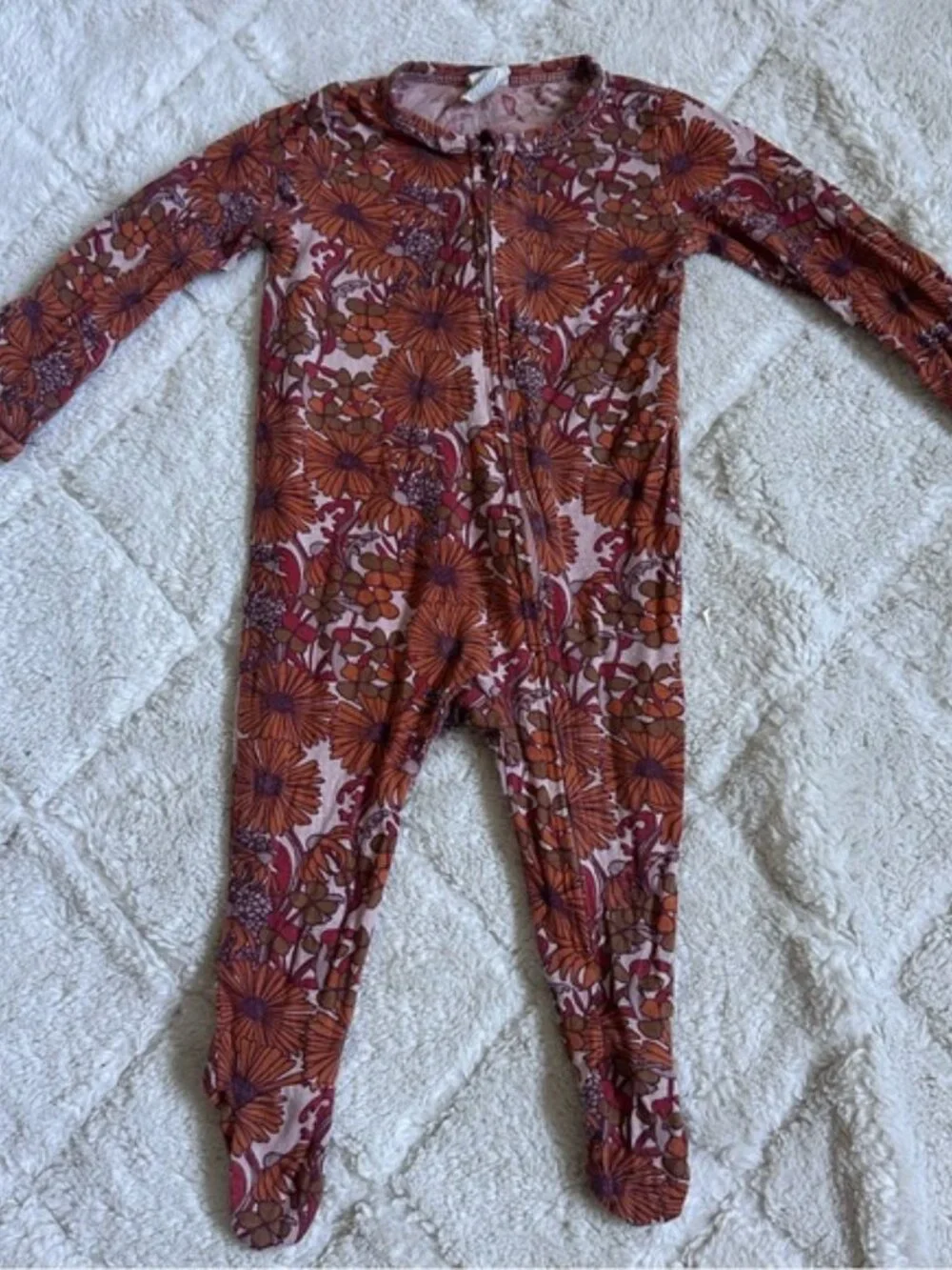 Kate Quinn | Marmalade Daisy Print Long Sleeve Zipper Footie | Size 0-3 Months